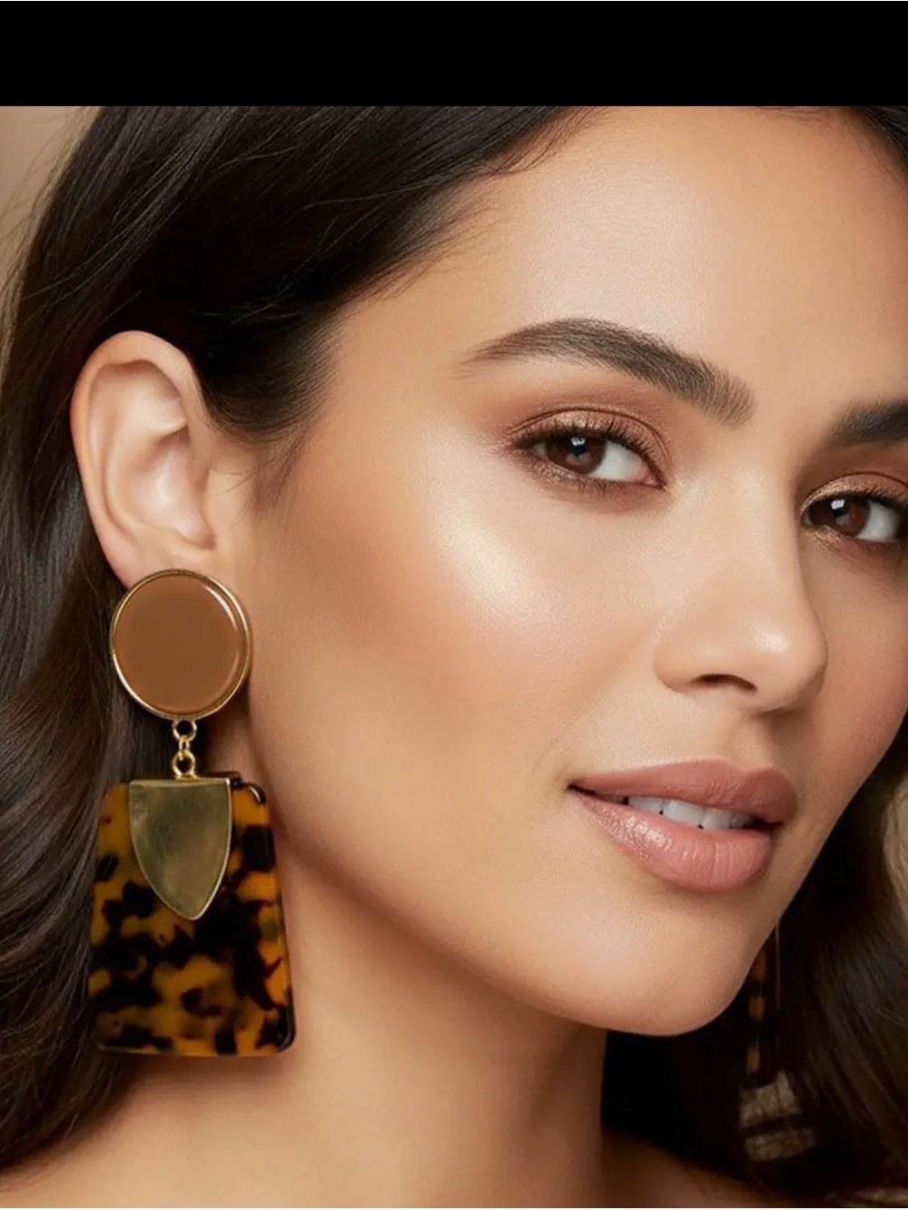 Bold Geometric Drop Statement Earrings with Gold Accents